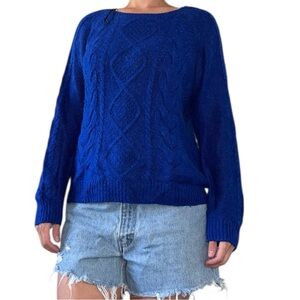 H&M Blue Cable Knit Sweater